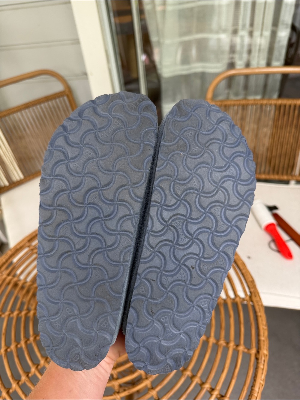 Birkenstock Light Blue Suede Boston Clogs - Picture 4 of 4